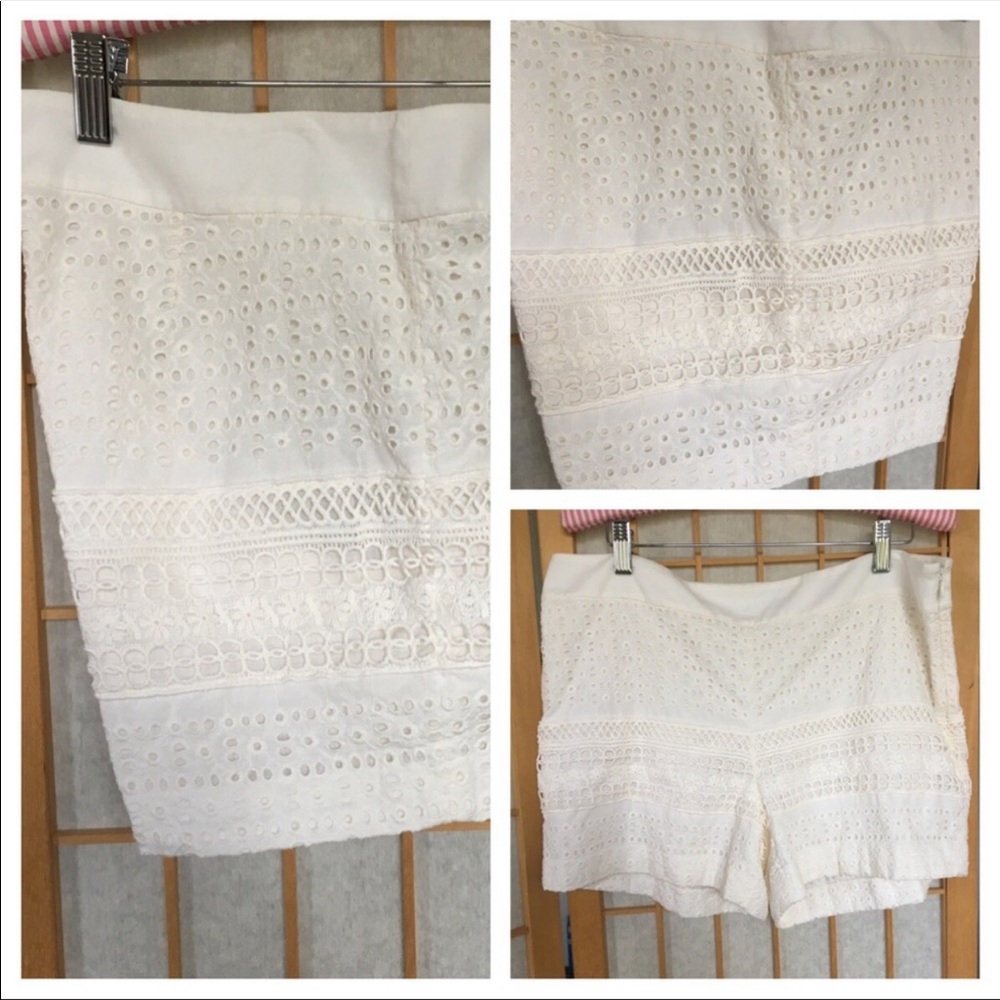 Ann Taylor Loft Riviera Lace Eyelet Short SZ 8